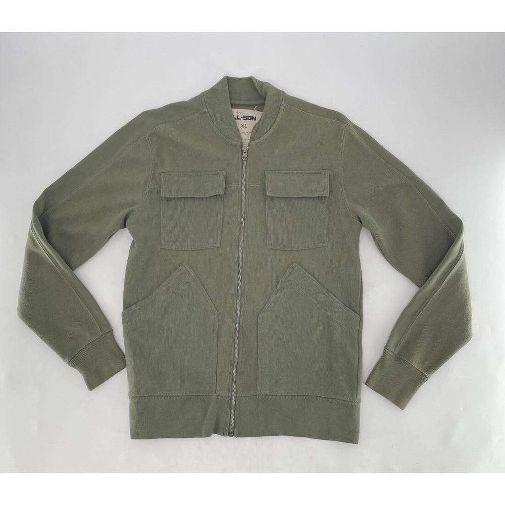 All-Son Brand Men's Olive Green Military Style Jacket Size Small Normcore Preppy